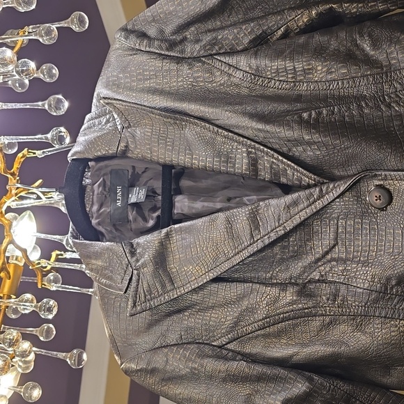 Alfani Black Textured Leather Jacket - Picture 4 of 14